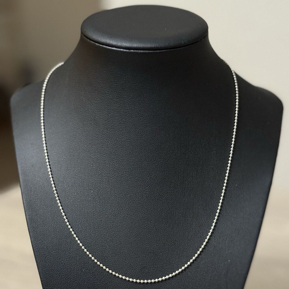 ACPL Sterling Silver Beaded 18 Inches Chain Necklace